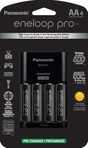 Panasonic Cargador Eneloop Pro Advanced+4 Pilas Aa 2550 Mah