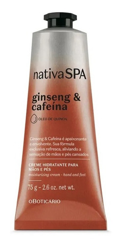 O Boticario Nativa Spa Creme Maos E Pes Ginseng Cafeina 75g