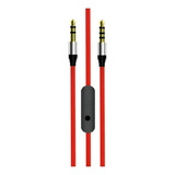Cable Auxiliar Con Microfono Boton Plano Plug 3,5mm 1 Metro