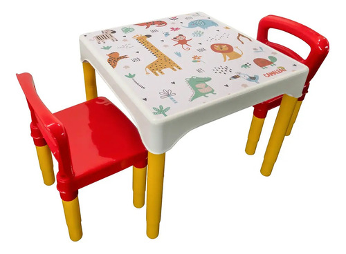 Conjunto Mesinha Mesa Infantil Com 2 Cadeiras Camaleão