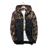 Chaqueta Corta-vento Con Capuz Camuflado [u]