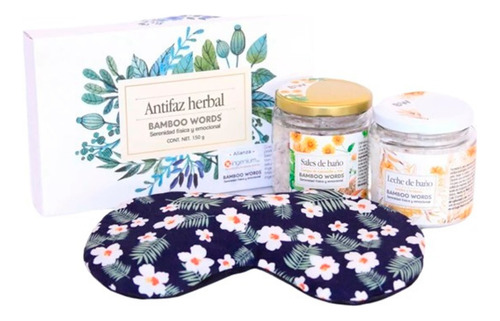 Antifaz Herbal + Kit Leche Y Sales De Baño