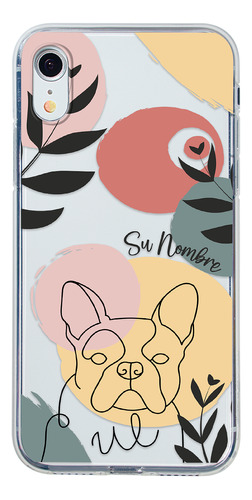 Funda Para iPhone Mujer Bulldog Francés Minimal Su Nombre