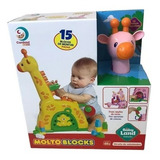 Brinquedo Girafa De Atividades Baby Land Com 15 Blocos 