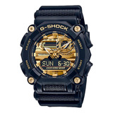 Reloj Casio G-shock Ga-900ag-1adr Hombre Color De La Correa Negro Color Del Bisel Negro Color Del Fondo Dorado