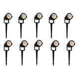 10x Espeto 7w Branco Quente Grama Luminária Jardim 3000k