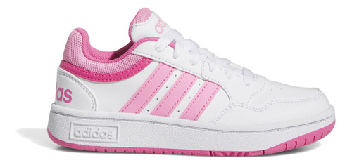 Tenis adidas Hoops 3.0 Blanco Con Rosa Para Mujer Jr