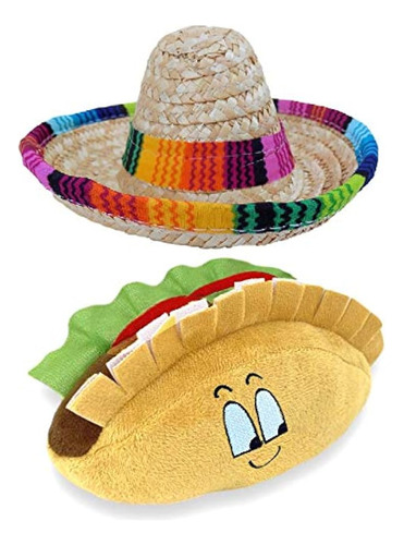 Paquete De Juguetes De Peluche Con Sombrero De Perro Y Taco