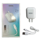 Cargador De Pared + Cable 1m Para iPhone/iPad 2.1a V10 Color Blanco