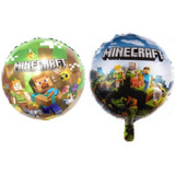 Pack 10 Globos Metalizados Minecraft 45 Cms Aire O Helio