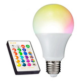 Lampara Led Rgbw 12w E27 220v Control Remoto 16 Colores B Color De La Luz Rgb