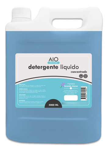 Detergente Líquido Concentrado 5 Lts Aio Ultra Wash Lavanda