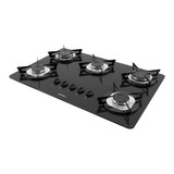 Cooktop Nardelli À Gás Ndl 5b Vidro Preto Flange Inox