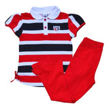 Conjunto Infantil São Paulo Polo E Legging Oficial