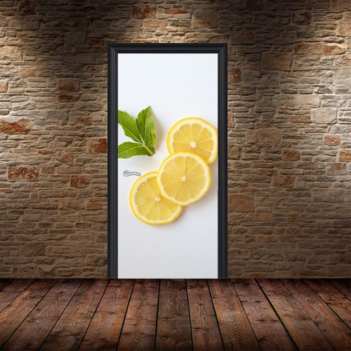 Vinilo Para Puerta Verduleria Limon Limonada Jugo Bebida M11