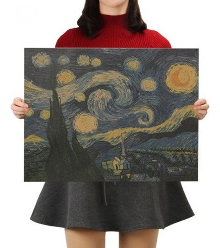 Poster Céu Estrelado Van Gogh Adesivo Parede Boa Impressão