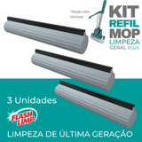 Kit Refil Para Mop Rodo Magico Para Limpeza 3 Peças Cor Cinza