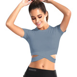 Playera Crop Top Deportiva Gym Blusa Vanquish V Q  D031 Gyk