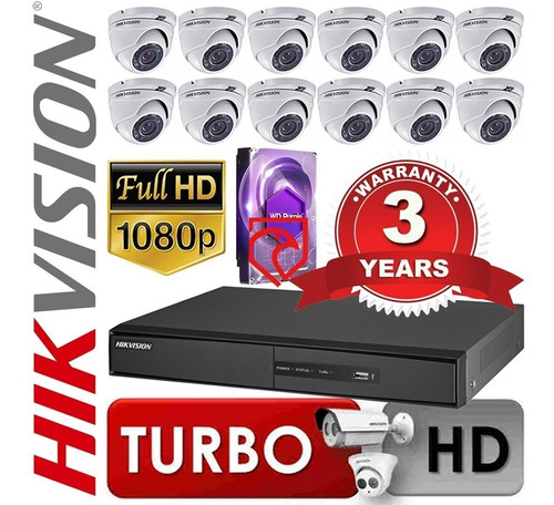 Kit Dvr Cctv Hikvision 16ch + 12cam + 1tb + Cables Martinez