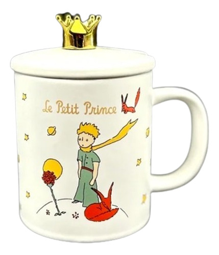 Taza Mug Principito Tapa Cuchara Tazón Regalo Cup Café Té