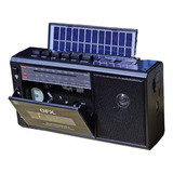 Radio Casetera Portatil Recargable Am/fm Usb Bt Panel Solar