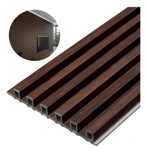 12pzs Lambrin Pvc Panel Wpc Para Muros Cubre Decorativo 12m