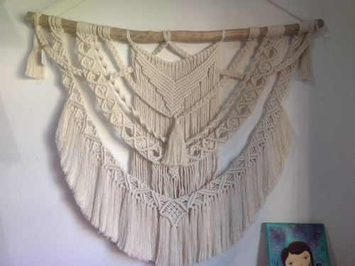 Tapiz Macramé Deco Boho Hilo Natural