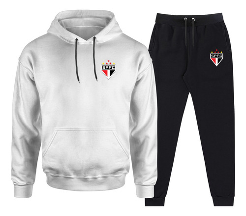 Blusa E Calça Do São Paulo Conjunto De Moletom Calças Preta 