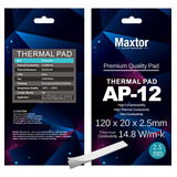 Pad Térmico Maxtor Ap-12 120x20x 2.5mm Conductivity 14.8w/mk Color Gris