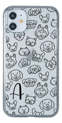 Funda Para iPhone Perritos Mascota Con Tu Letra Inicial