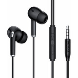 Audífono Alambrico Manos Libres In Ear Con Mircrófono Aut123 Color Negro