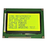 Display Lcd Grafico Serial Spi Pantalla 128x64 Fondo Verde