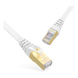 Cable Ethernet Cat 7 De 30 Pies  Cable Rj45 Blanco  Red Lan