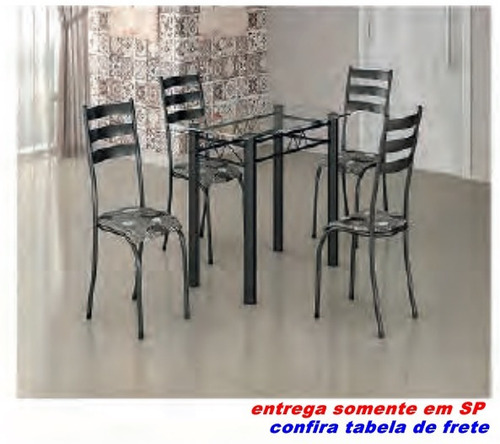 Conjunto Mesa Jantar Cozinha 4 Cadeiras Gênova - Madmelos