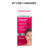 Kit Creme Facial Antissinais Cicatricure Com 3un De 60g Cada