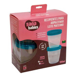 4 Recipientes 180 Ml Armazenamento Leite Materno Sana Babies