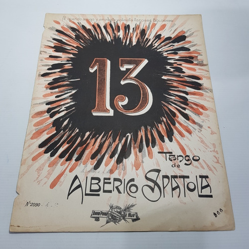 Antigua Partitura Tango 13 Alberico Spatola Mag 60570
