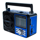 Radio Vintage Retrô Recarregável Am Fm Sw Usb Mp3 Auxiliar Cor Azul 110v/220v