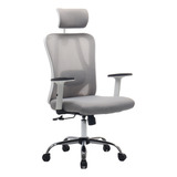 Silla De Oficina Ejecutiva Pro Con Apoya Brazos Ajustables Color Gris Material Del Tapizado Mesh