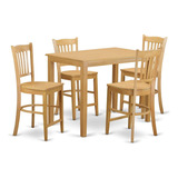 East West Furniture Yagr5-oak-w - Juego De Mesa De Comedor .