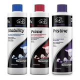 Kit Seachem Stability Prime Pristine Água Aquários 325ml