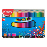 Estuche Metálico 48 Lápices De Colores Maped