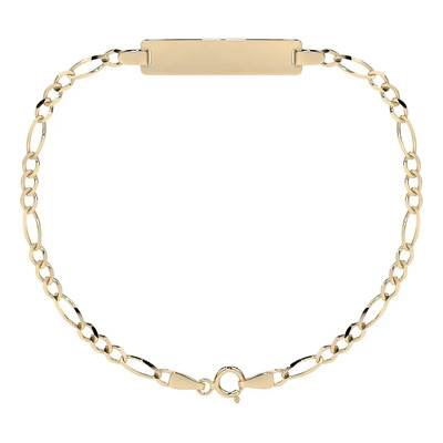 Pulsera Esclava Italiana Figaro Oro 14K Filk 2.6mm 16cm Amarillo | Meses sin interés