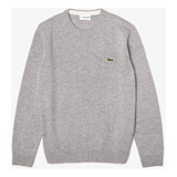 Sweater Lacoste En Lana Cuello Redondo Gris Hombre Ah1357-23