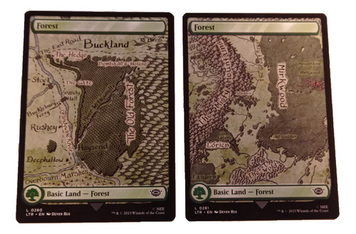 2 Cartas Magic Lord Of The Rings Forest Lands Mtg Lotr