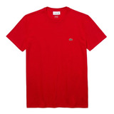 Remera Hombre Lacoste Pima Basica Original Cuello R Rojo