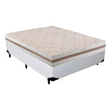 Conjunto Cama Box Branco + Colchão Casal Herval Mola 138x188