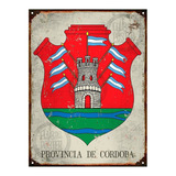 Cartel De Chapa Vintage Retro Escudo De Cordoba 20x28cm