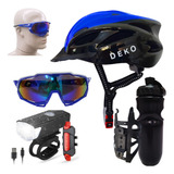 Capacete Ciclismo Bike Proteçao Kit Lanterna Led