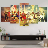 Quadro Decorativo 5 Peças Nba Basketboll